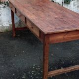 Oak farmhouse table, six drawers