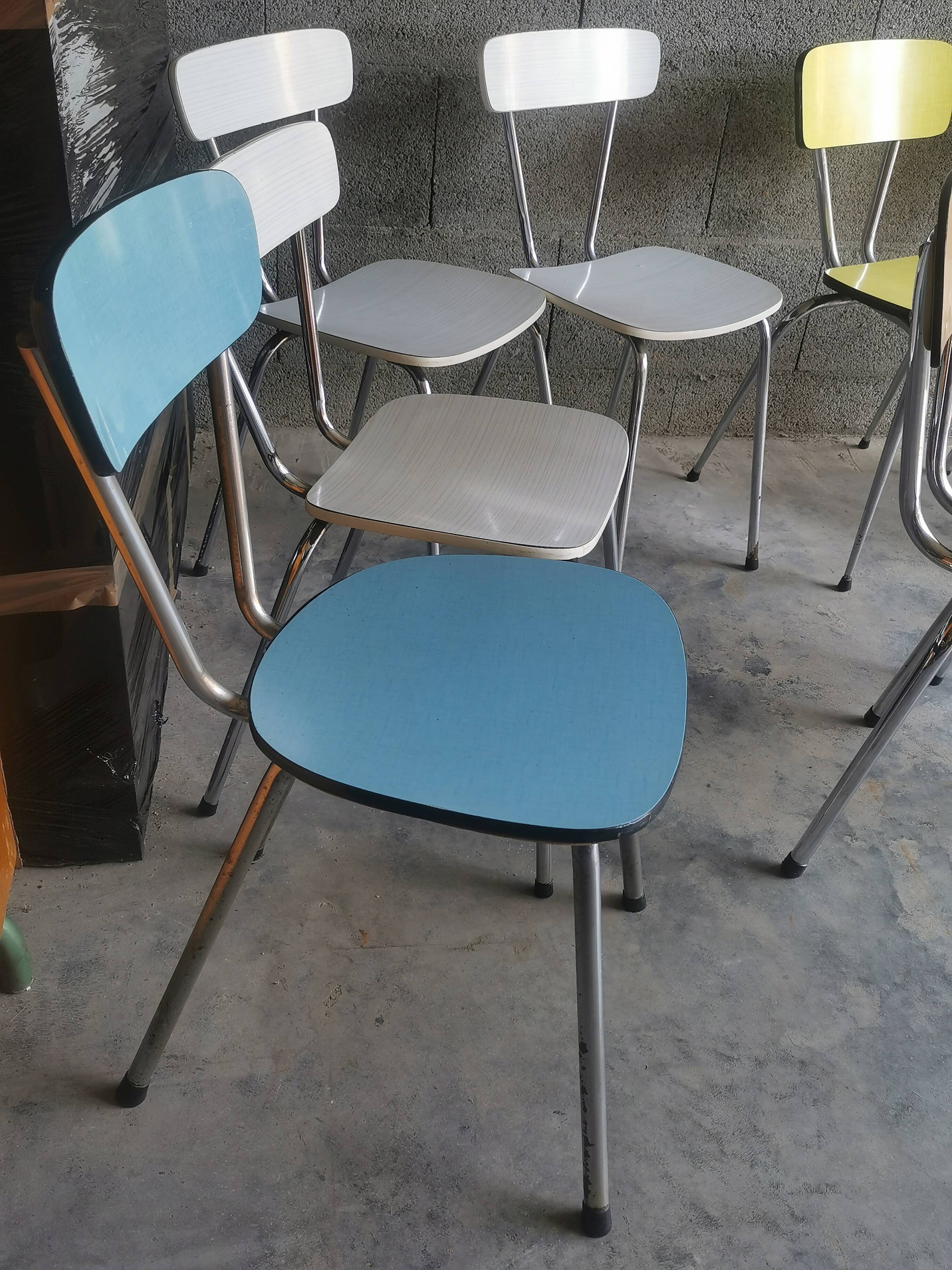 Set of 9 vintage formica chairs