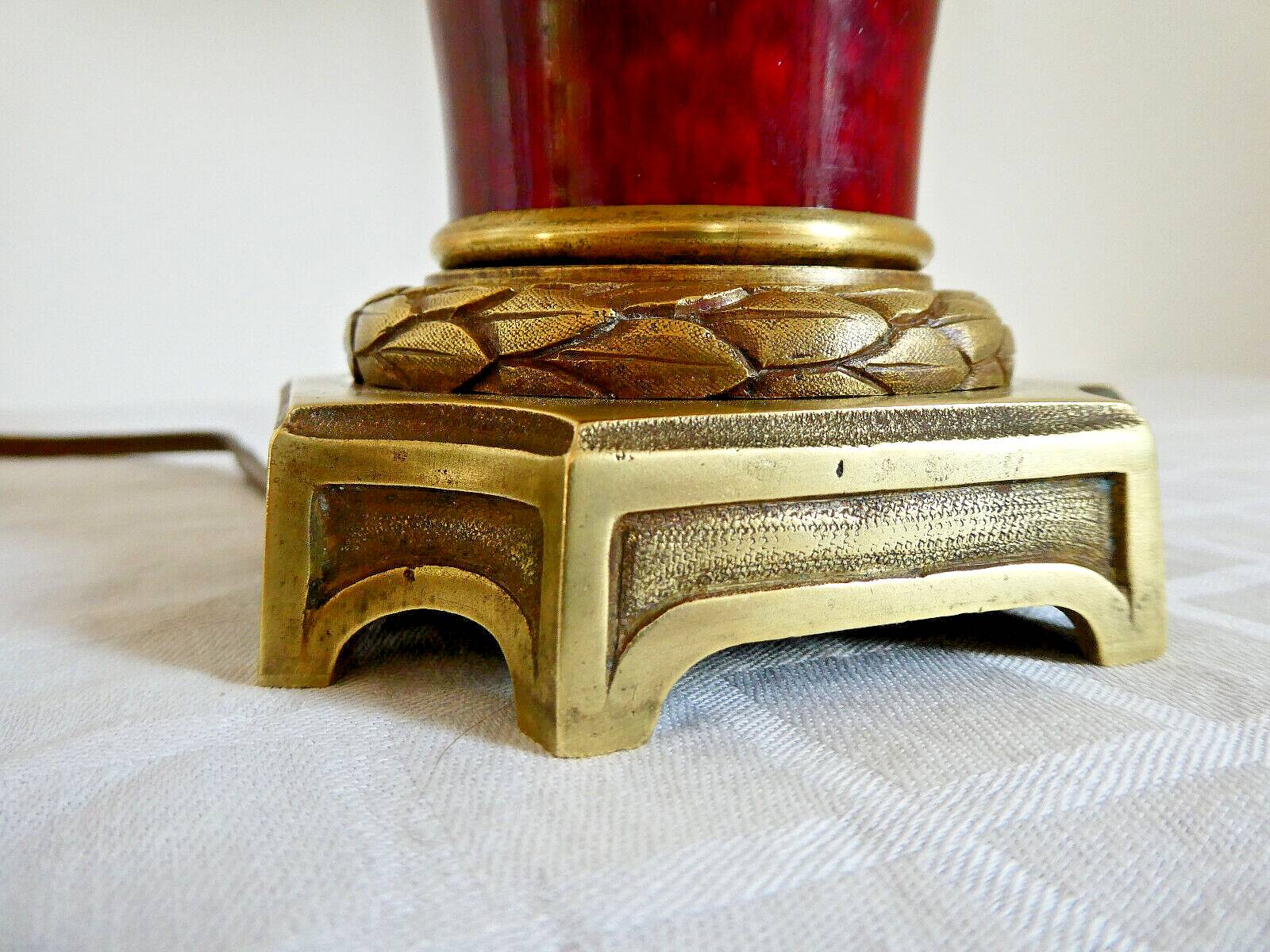 Chinese oxblood porcelain lamp, empire style