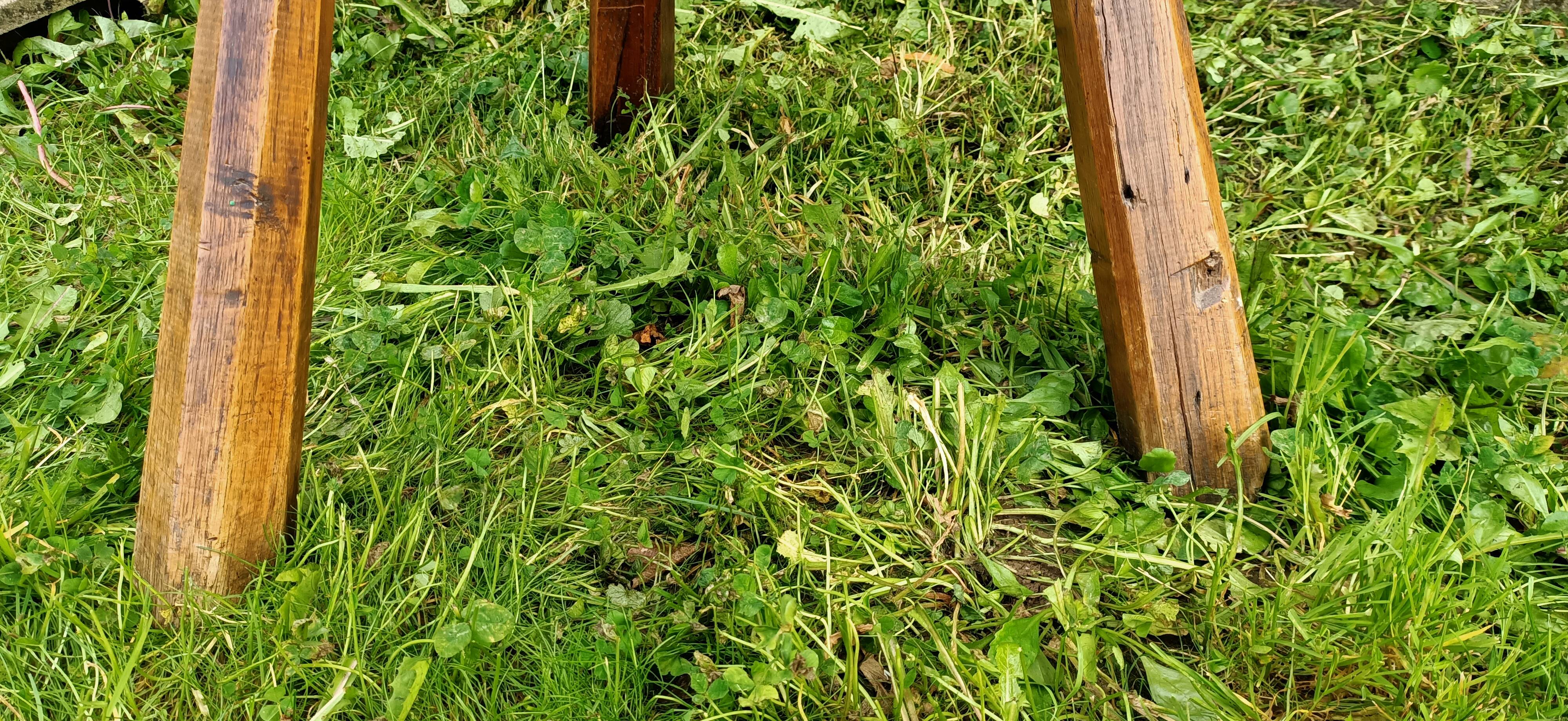 Tripod brutalist coffee table