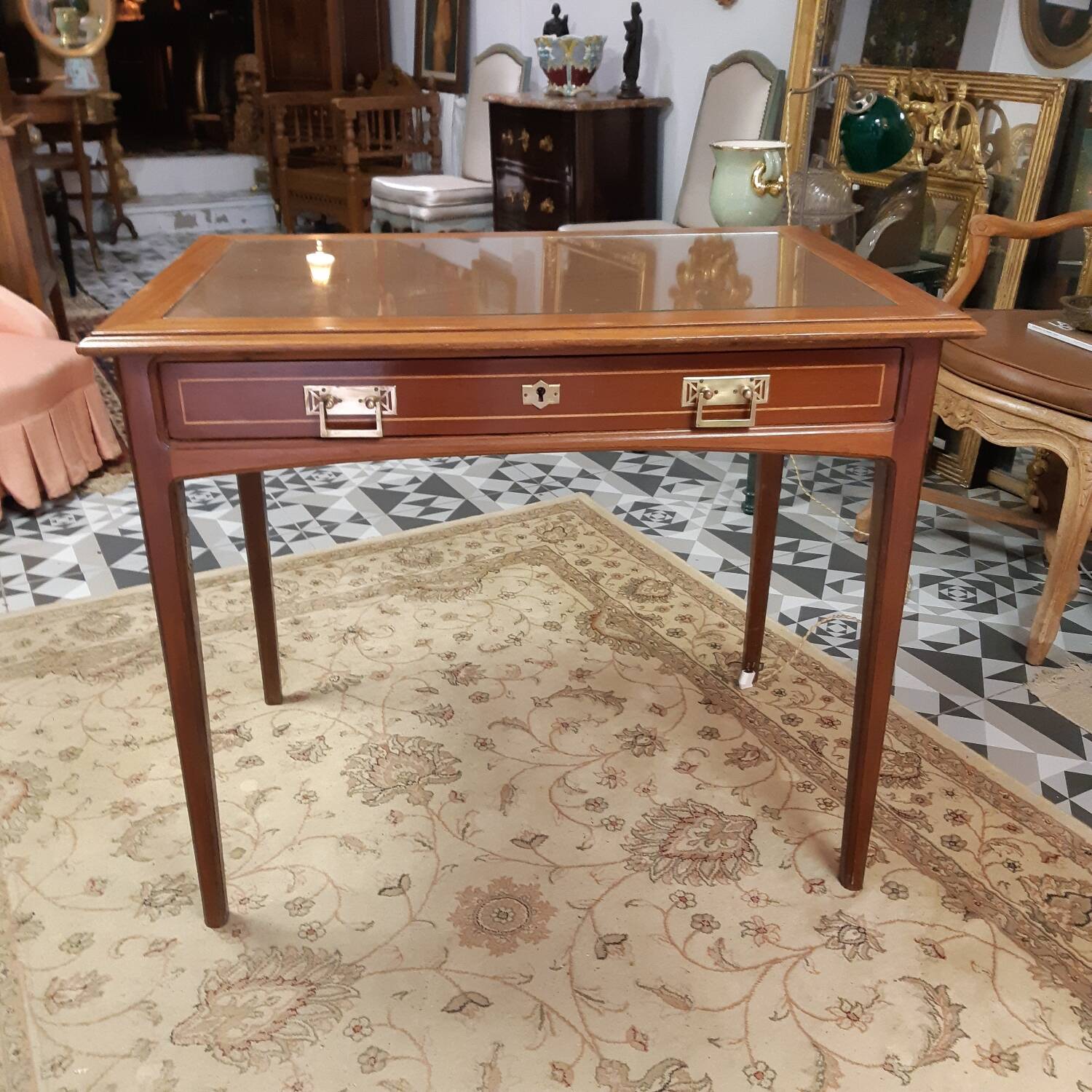 Bureau art nouveau en acajou