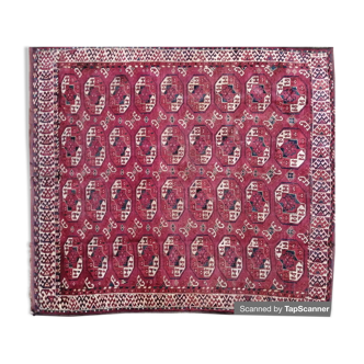 Ancient Turkmen carpet kisyl ayak, middle 19th superb state