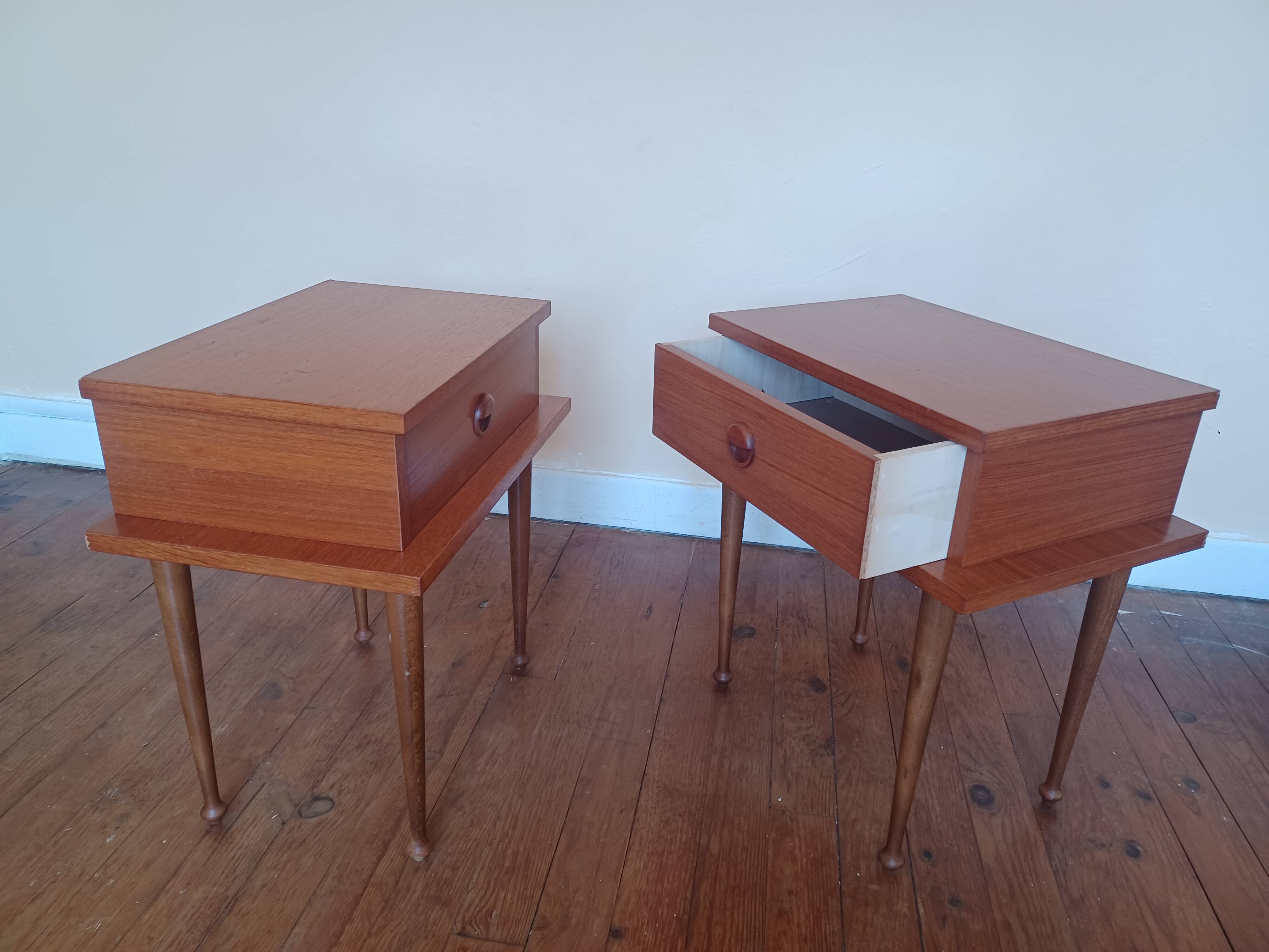 Pair of 60s bedside tables