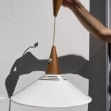 Scandinavian white metal pendant light