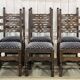 Suite de 6 chaises anglaises 19ème en chêne