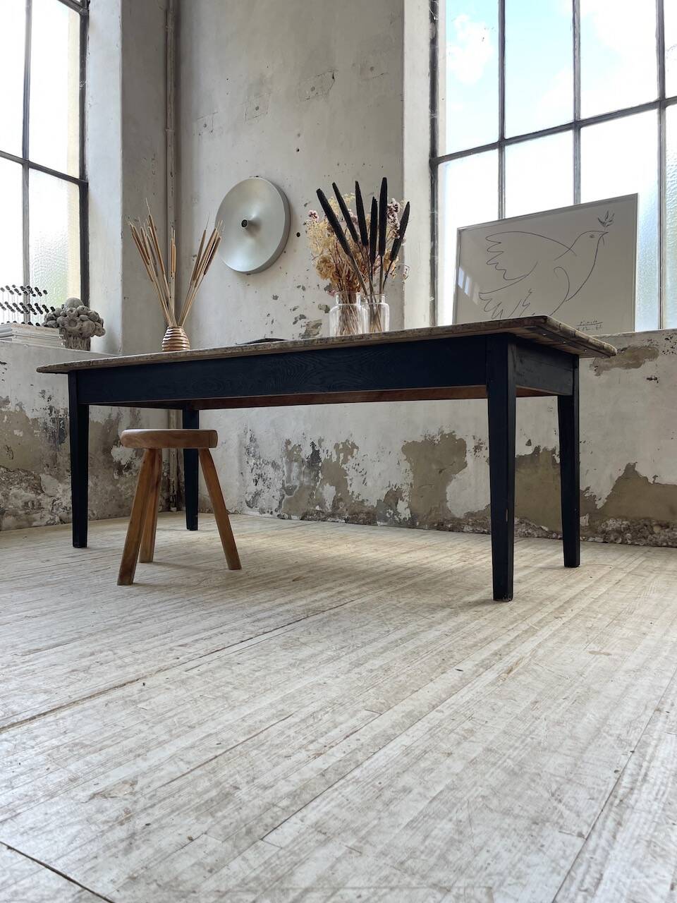 2m pine and oak farmhouse table