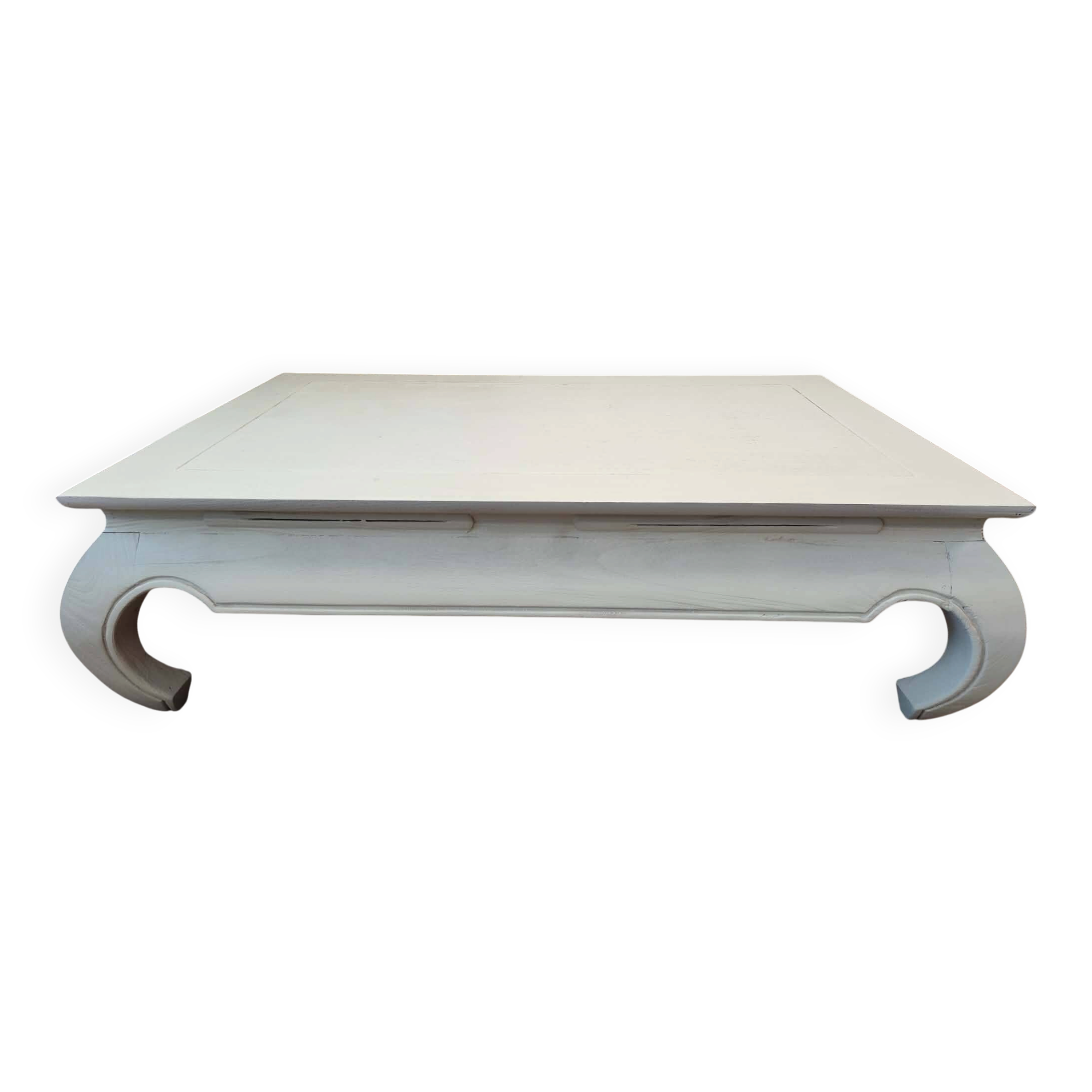 Low table in exotic wood with its safety glass