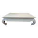 Low table in exotic wood with its safety glass