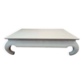 Table basse en bois exotique avec son verre securit