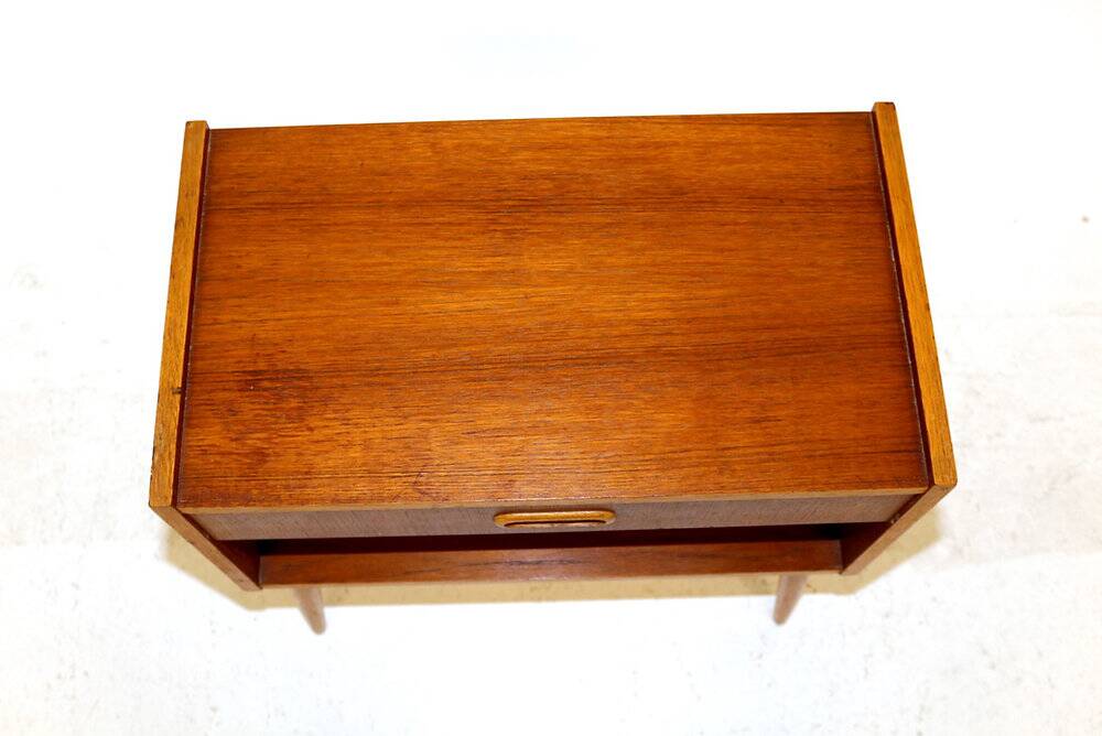 Scandinavian bedside table in teak and oak, Sweden, 1960.