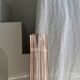 Large pink glass bud vase, H37 D18A
