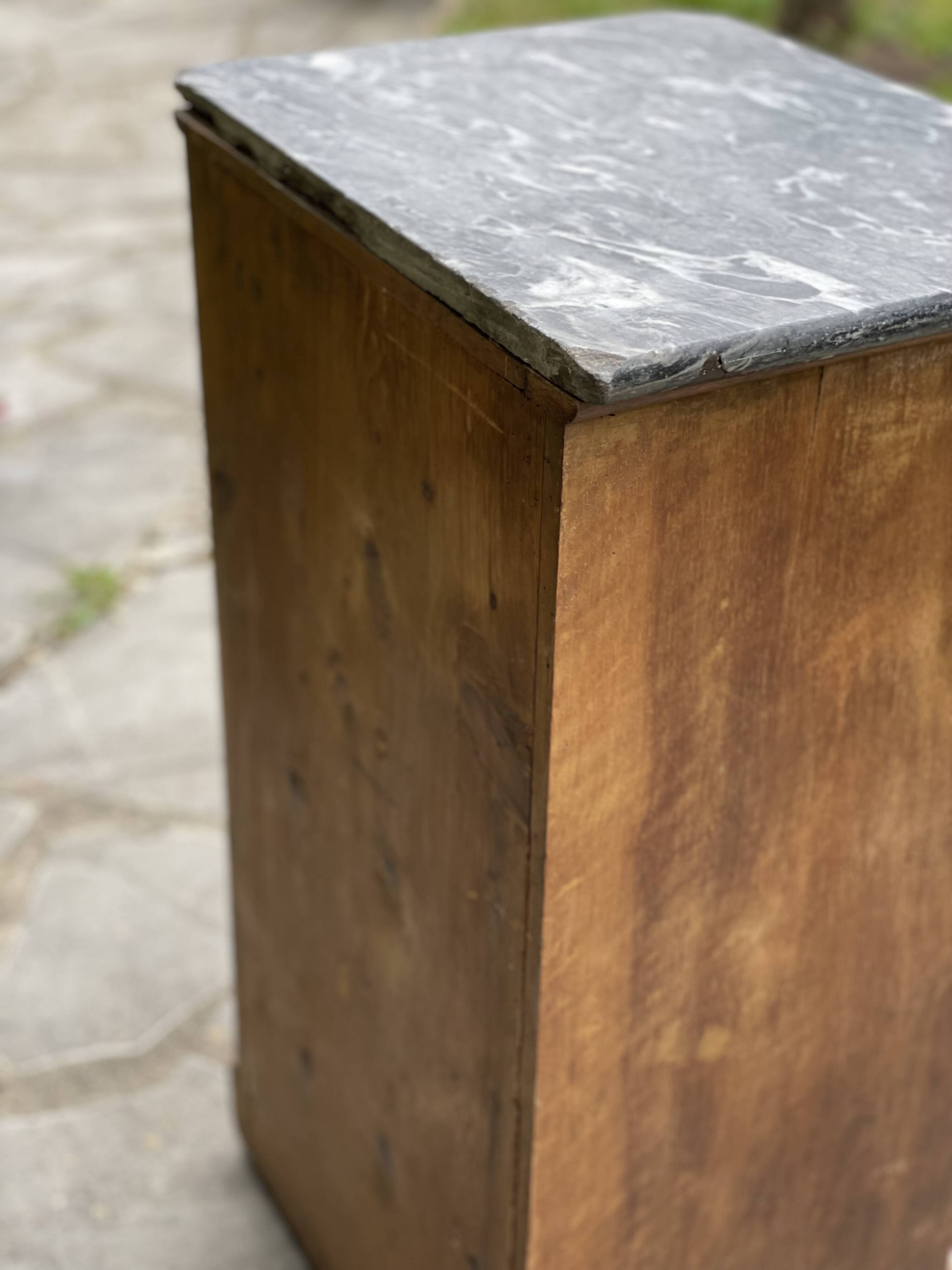 Nightstand - bedside table with marble top