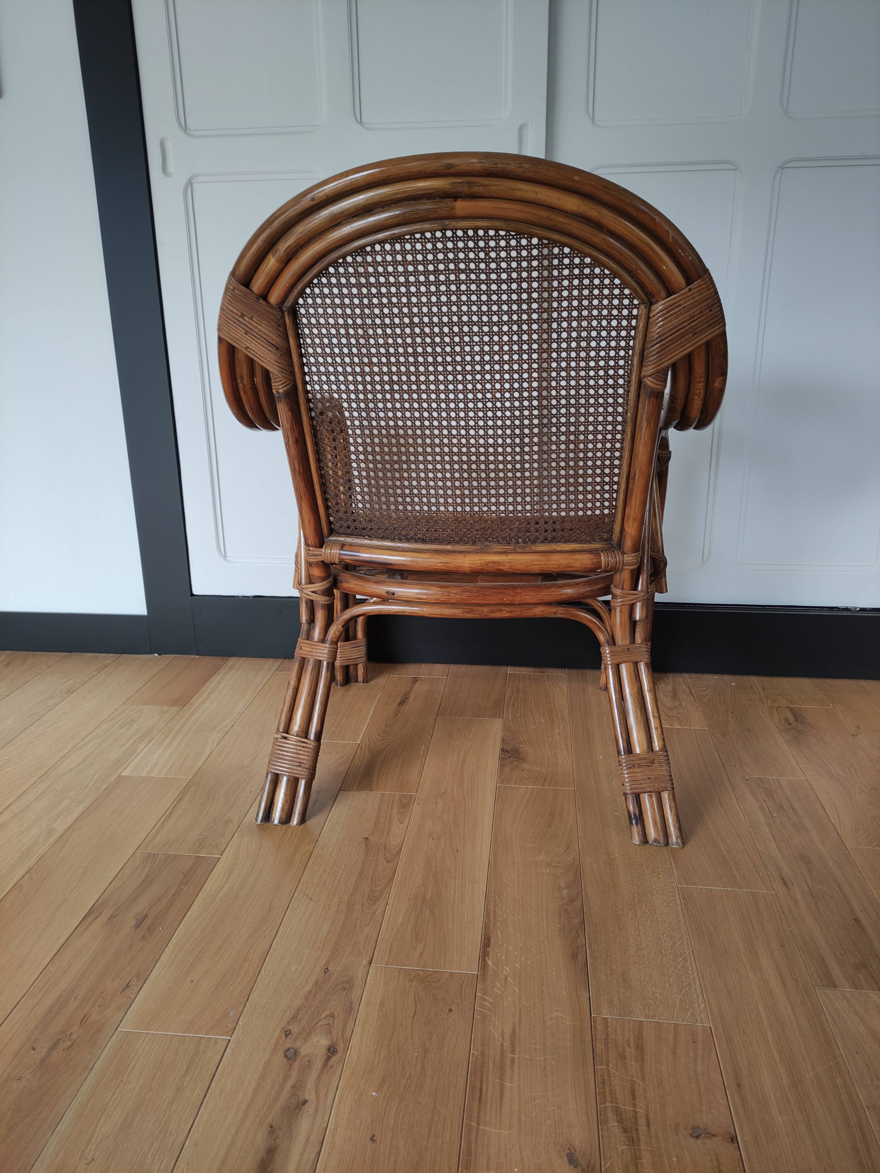 rattan cane armchair