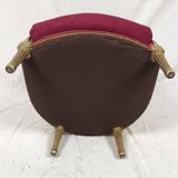 Bergère in gilded wood trimmed with fuchsia silk and velvet, art deco inspired by Louis XVI