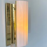 Pair of brass and perspex wall lights, Fagerhult Sweden 1970