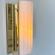 Pair of brass and perspex wall lights, Fagerhult Sweden 1970