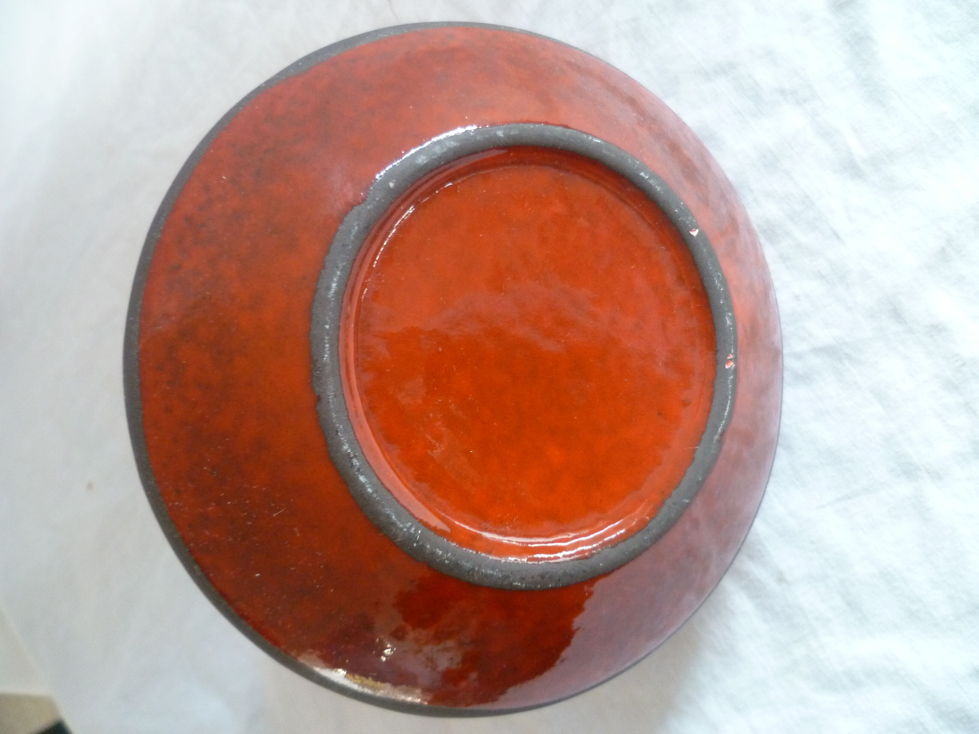 Ceramic vase geometric decoration vintage 70s