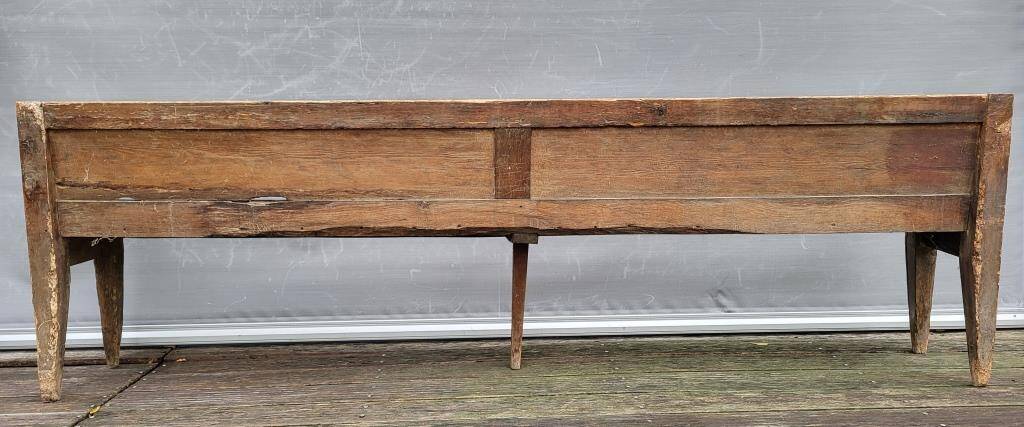 19th-century church pew, 245 cm long