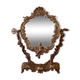 Psyched mirror swivelling bronze gilded gilt 29x34cm