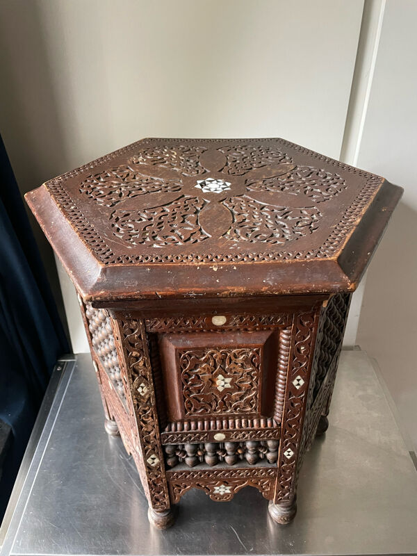 Table octogonale turque ottomane antique
