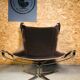 Vintage retro sigurd resell leather  &  chrome falcon chair