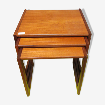 Pull-out tables Quadrille by R. Bennett of G-Plan teak, 1970 s