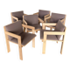Set of 6 Fratelli Reguitti natural wood armchairs