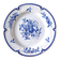 Decorative blue and white earthenware plate