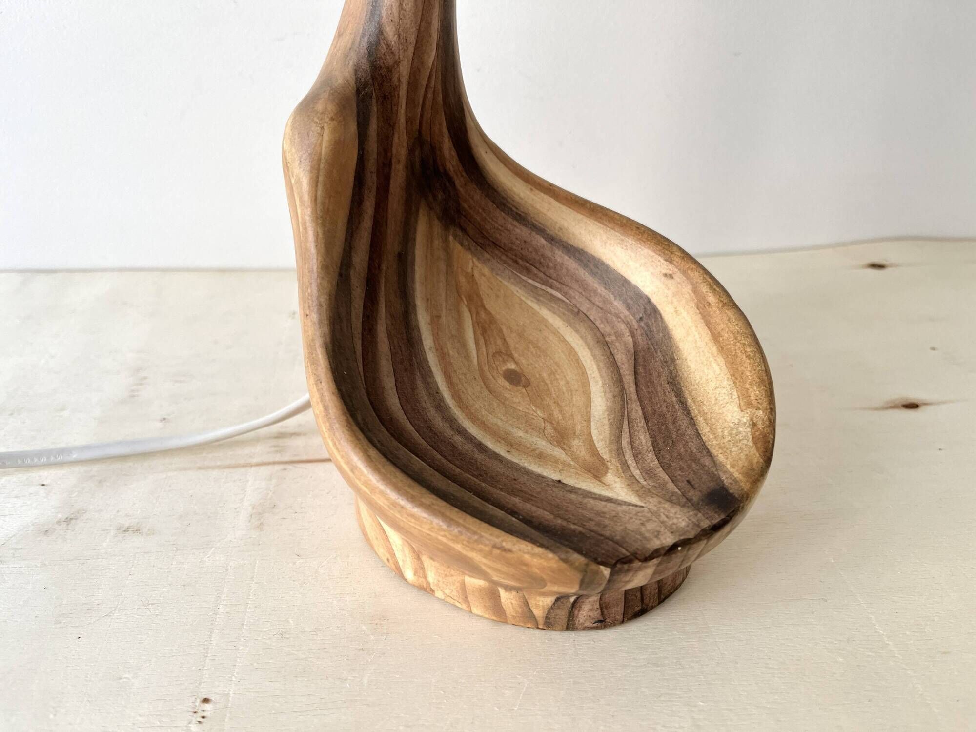 Vallauris lamp by Grandjean Jourdan 1950, vintage faux bois ceramic
