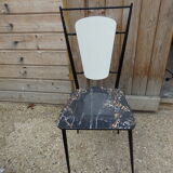 Set table and 4 chairs formica marbled black kitchen