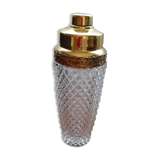 Sheker en cristal pointes de diamant et laiton art déco