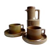 Cafetière et 2 tasses grès de Brenne
