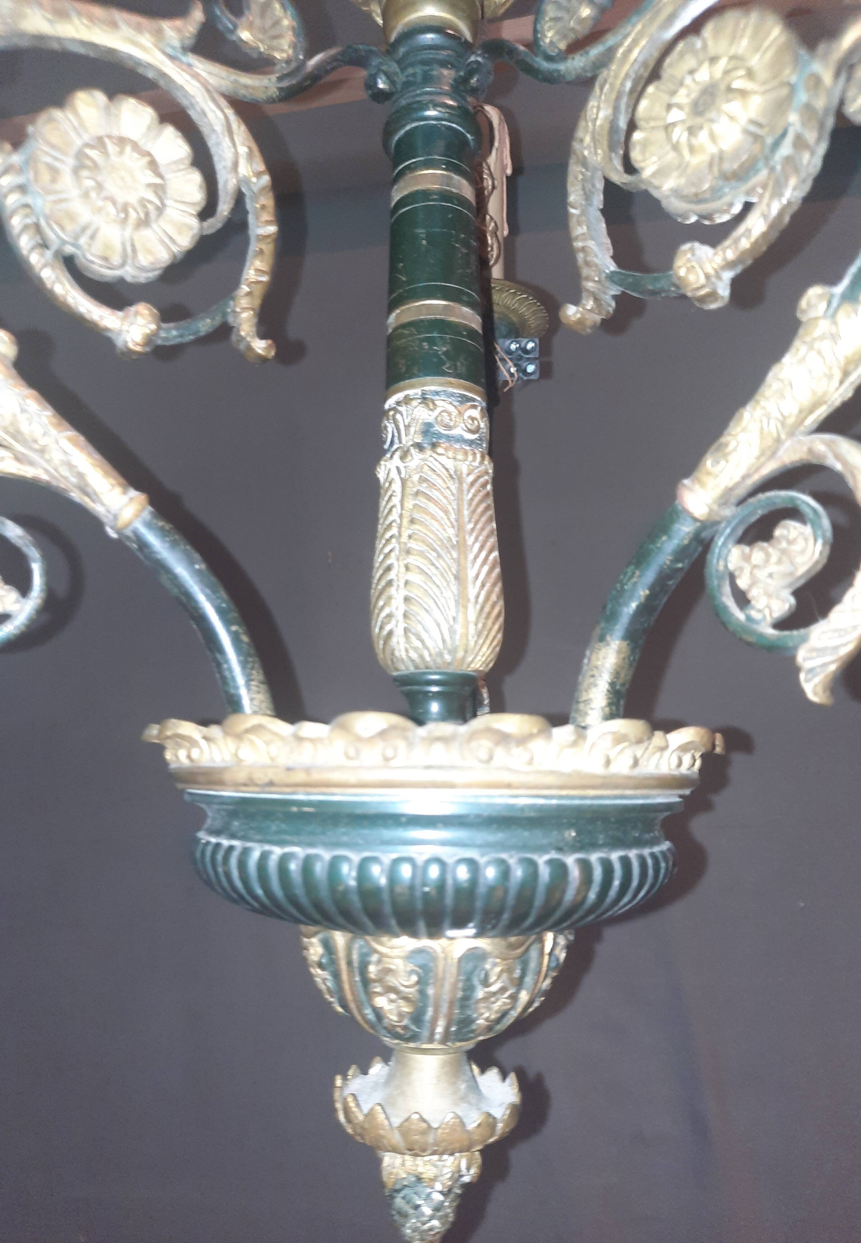 Restoration bronze chandelier