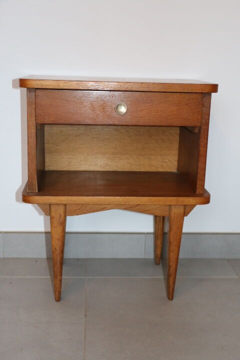 Medium oak veneered bedside 1960