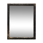 Antique French mirror from the late 19th century with a black painted frame.