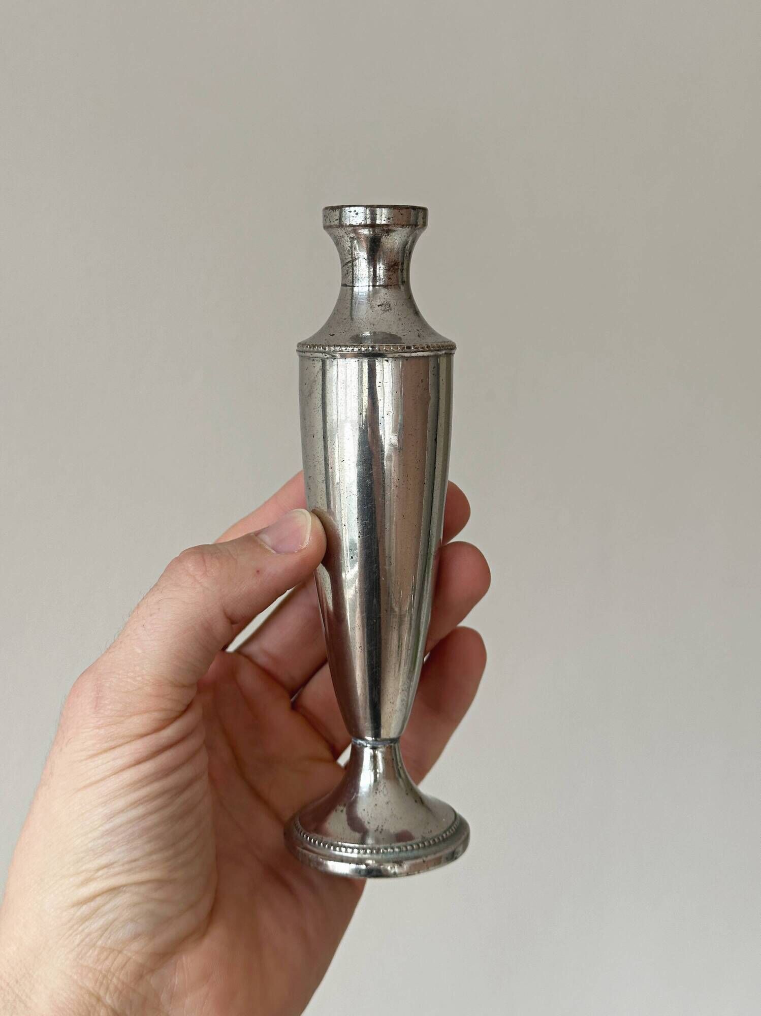 Pair of antique silver-plated vases