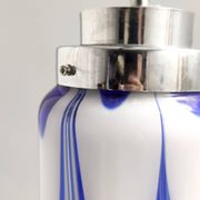 Blue & White Murano Glass Bell Pendant Ascribable to Mazzega, Italy, 1970s