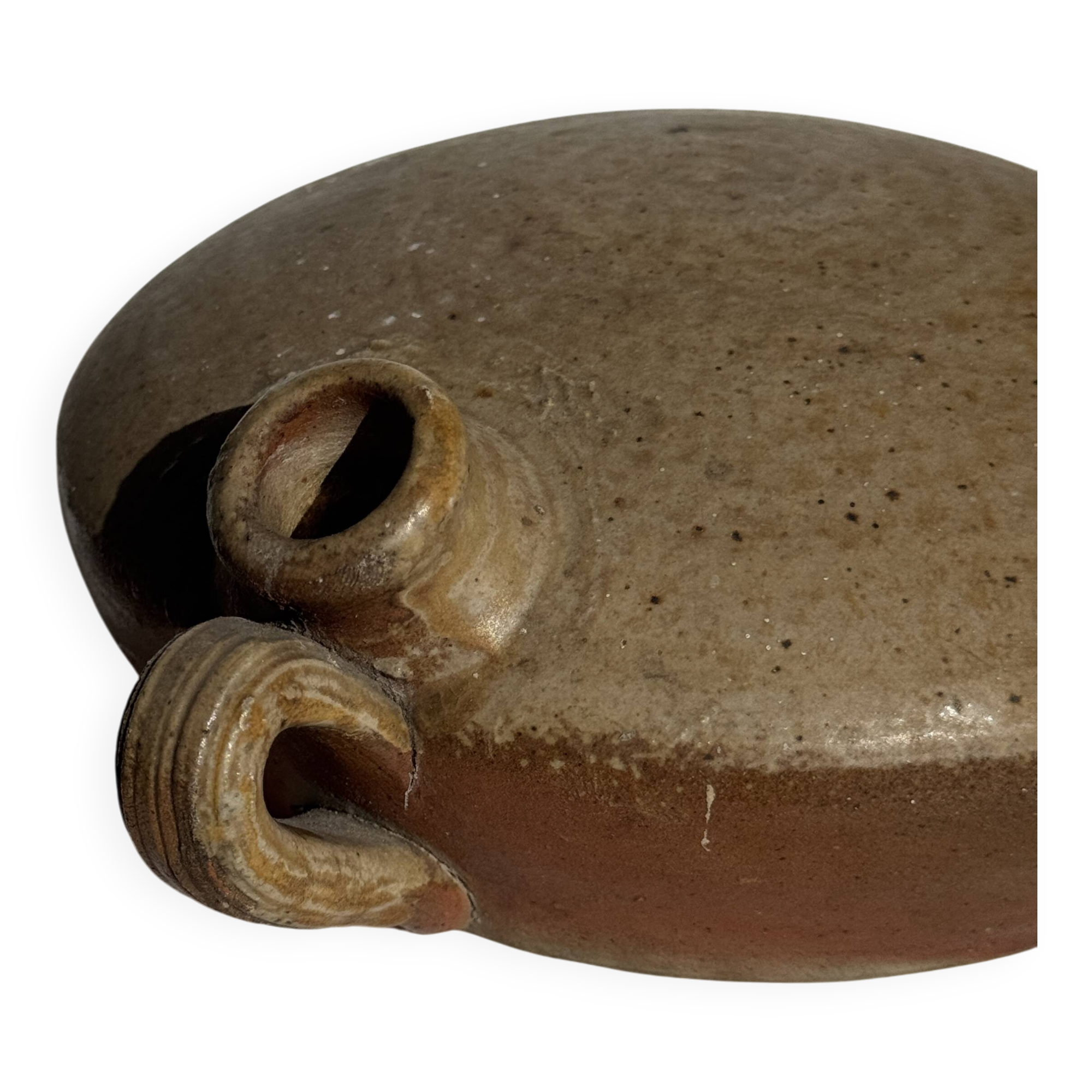 Round flat jar in old stoneware D20