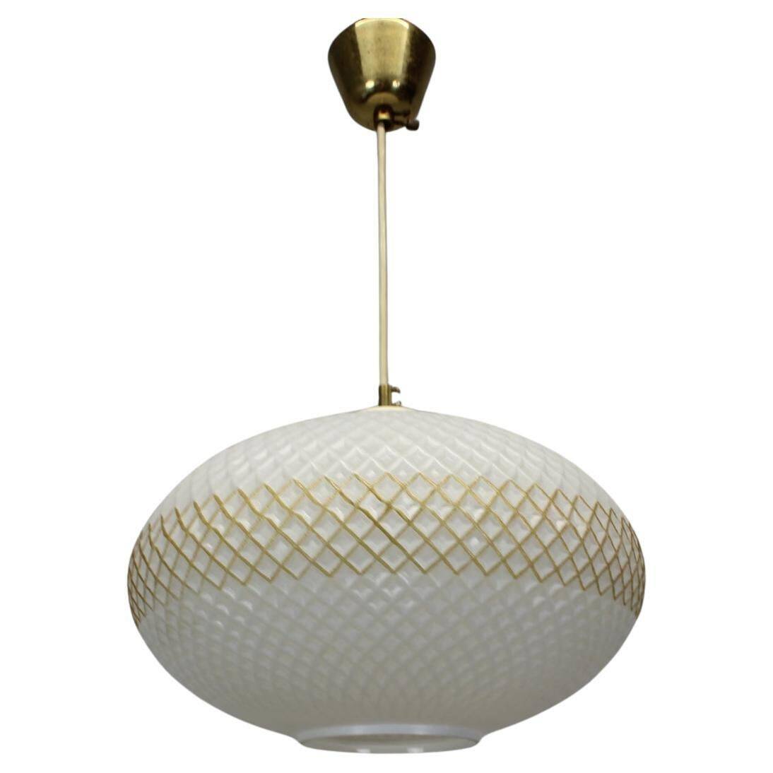 Glass pendant light, Czechoslovakia, 1970s