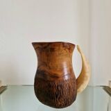 Olive wood pitcher