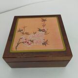 Asian wooden coaster in box