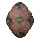 Tapis vintage fait main American Hooked 90cm x 115cm - 1C992