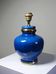 Vintage lamp Att. Le Dauphin in cobalt blue and gold ceramic, 1960s-1970s.