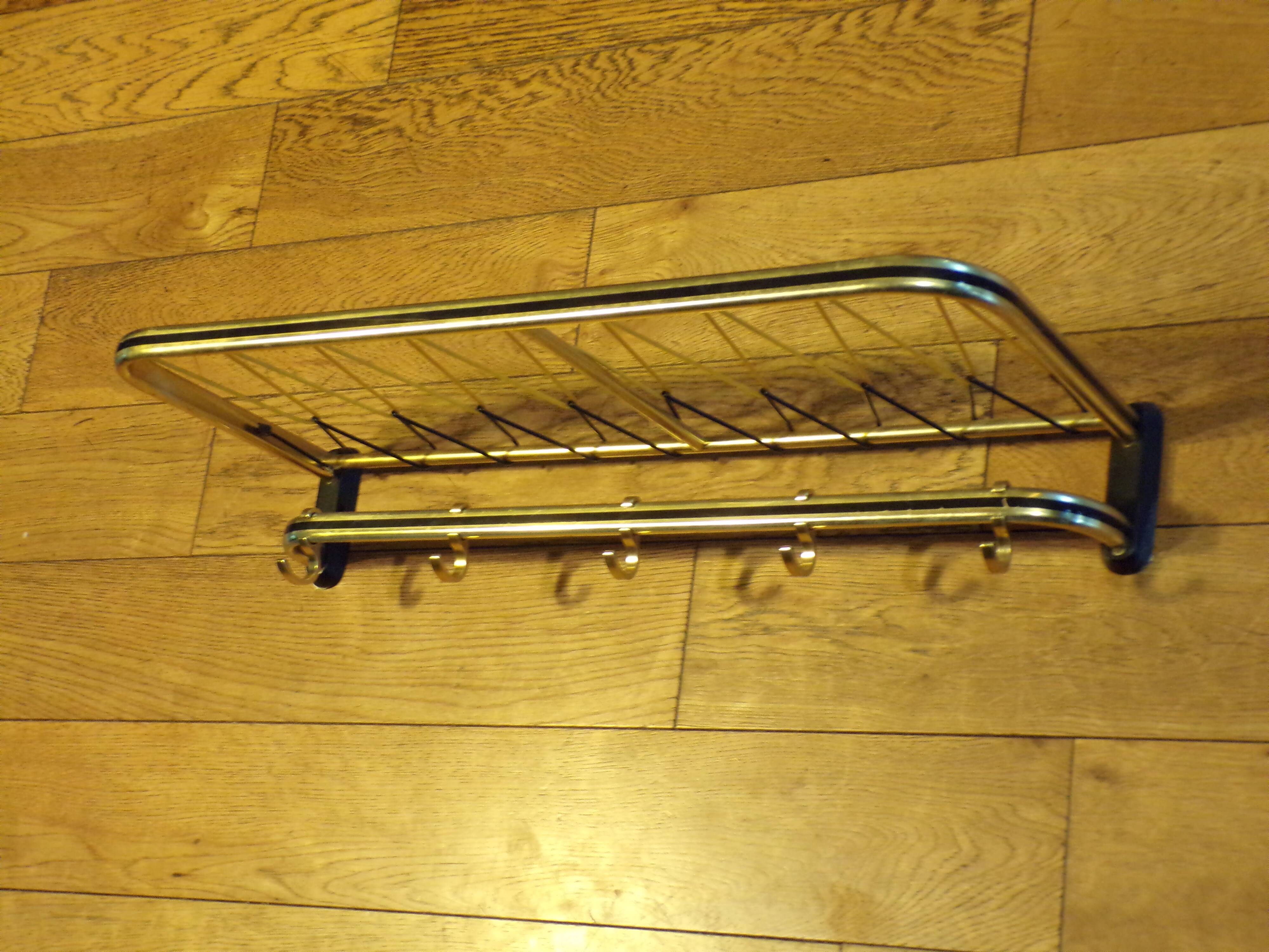 Train luggage rack style coat rack