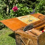Old vintage wooden croquet game