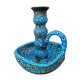 Bougeoir bleu en gré