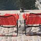 Pair of folding lounge chairs scoubidou vintage 60s