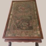 Chinese coffee table 1950 teak and painted parchment
