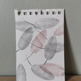 Original sage leaf print in vintage engraving style