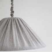 "Malala" pleated linen and cotton suspension with fine classic grey stripes.